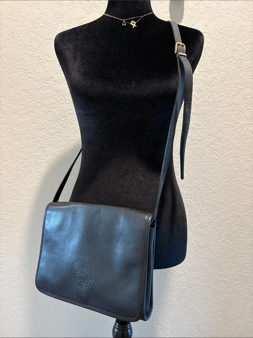 Longchamp Classic Black Leather Crossbody Bag